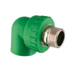 PPR Elbow with Male Brass Insert chanal company Size  ¾ × ½ inch Outside Diameter 35 mm Color  Green